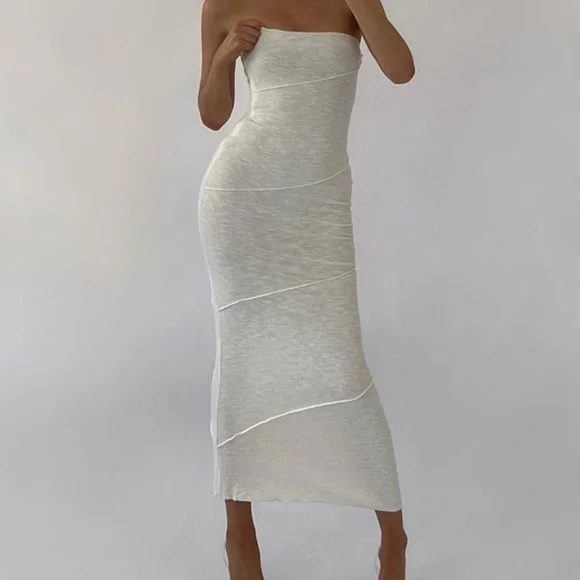 knee length dresses for ladies Cowl Neck Midi Dress main image 1